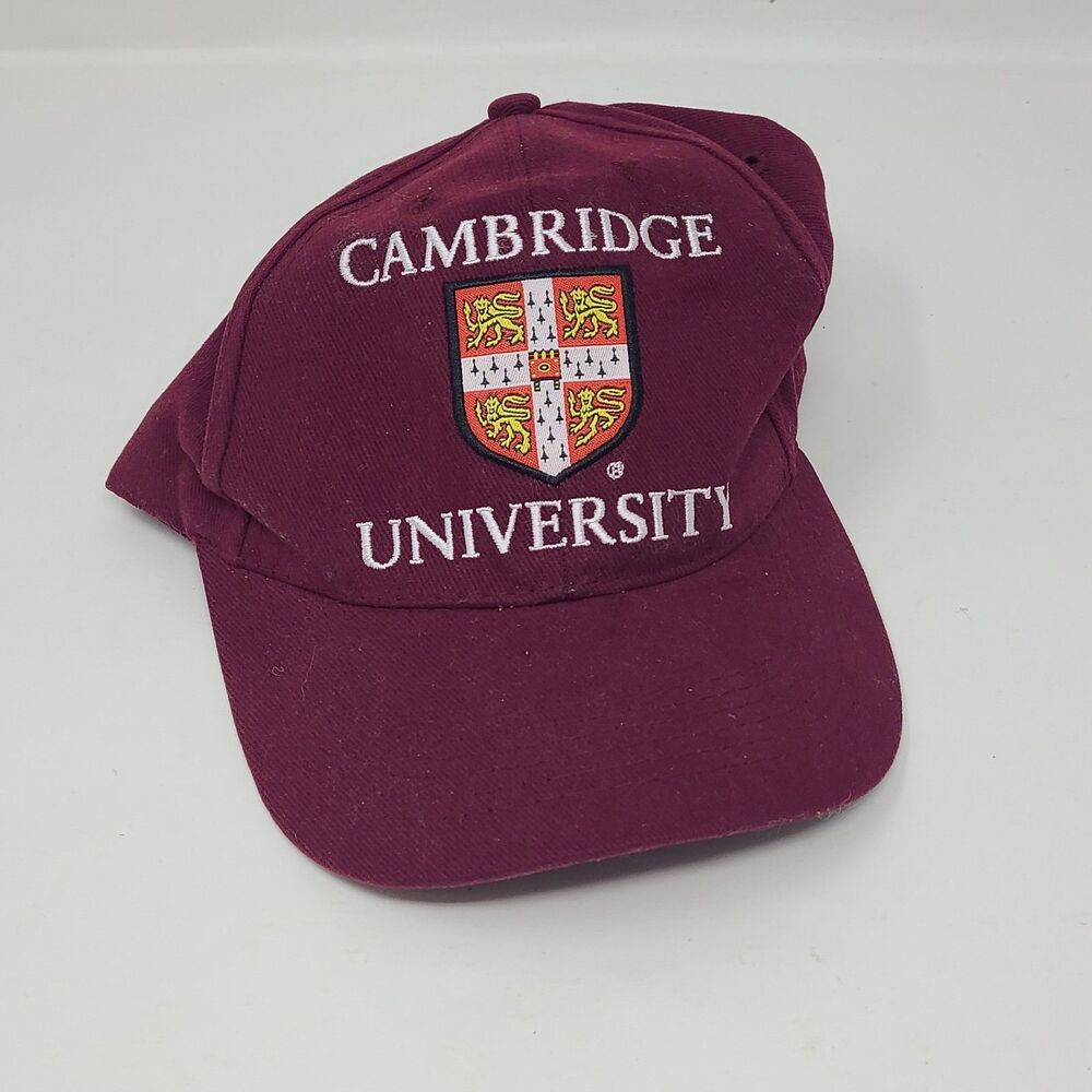 Cambridge University Official Baseball Cap Hat OSFM Cotton Strap Back Burgundy